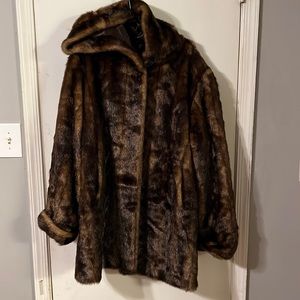 Pamela Mccoy Couture Faux Fur Hooded Jacket Warm With Hood Size